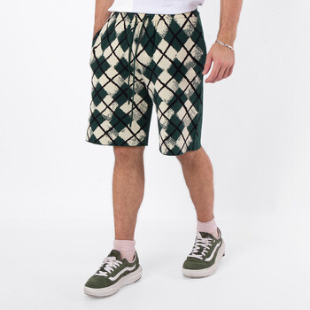 Knitted Argyle Pattern Cotton Shorts