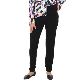 Ladies Black Custom Fit Monogram Motif Jogging Pants