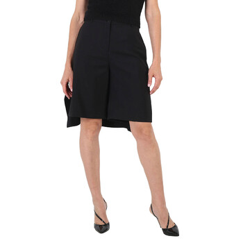 ショートパンツ ALEXANDER MCQUEEN Woman Short Black 757297QJAAC 1000 Alexander Mcqueen Ladies Black Shorts With Lace Inserts