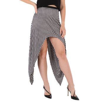 【送料&関税込】Burberry Embroidered Houndstooth Skirt Houndstooth twill maxi skirt in black - Burberry | Mytheresa