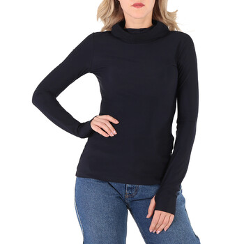 Long Sleeve Ruffle Hem Turtleneck 600077038blk