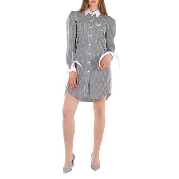 ワンピース Burberry Embroidered Poplin Shirt Dress Burberry Women Embroidered Poplin Shirt Dress In Multicolor