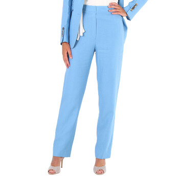 Ladies Blue Topaz Jersey Sash Detail Tailored Trousers 4566153