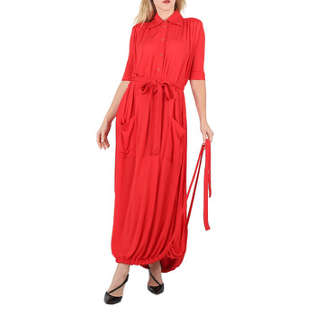 strapless open back dress Burberry red cuffed sleeve belted dress Sz 10 worn once, faint dot on –  Liberty & Whimsy Boutique