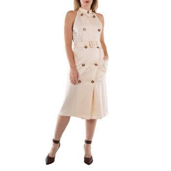 Burberry Ladies Buttermilk Beige Keren Silk-Satin Trench Dress, Brand Size  10 (US Size 8) 8054749 - Clothing - Jomashop