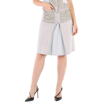 Burberry Cloud Grey Technical Wool Jersey Box-pleat Detail A