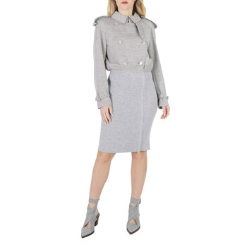 Burberry Ladies Grey Melange Technical Wool Reconstructed Trench Coat,  Brand Size 8 (US Size 6) 4564226 - Clothing - Jomashop