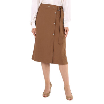 Burberry High-Waist Flared Cotton Skirt, Brand Size 6 (US