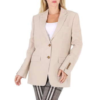 Ladies Loulou Oatmeal Single-Breasted Tailored Jacket 8041742