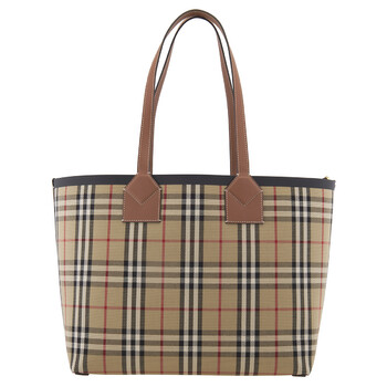 Ladies Medium London Check-Pattern Tote Bag