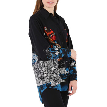 Ladies Mermaid Printed Silk Shirt