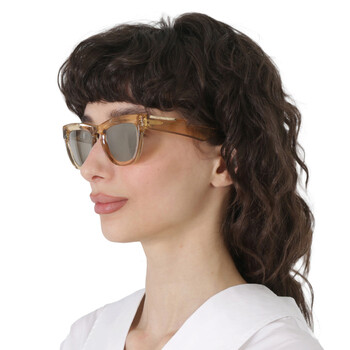 Light Brown Mirrored Gold Square Ladies Sunglasses BE4415U 40635A 52