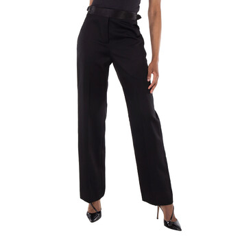 Burberry Ladies Black Lombardy Double-waisted Jersey Pants