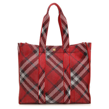 BURBERRY バック Burberry Check Jacquard Woven Shopper Tote 8075132 5045704317462