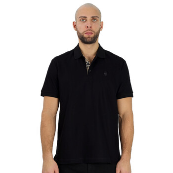 Burberry Men's Black Piquet Polo Shirt, Brand Size XX-Large