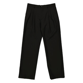 【送料&関税込】Burberry Wide-leg Black Trousers Burberry Men's Black Wide Leg Wool Twill Trousers, Brand