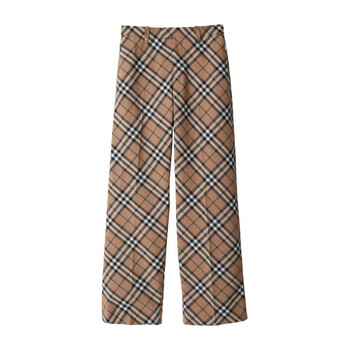 Burberry Men's Check Wool Zip Trousers, Brand Size 50 ( Waist Size