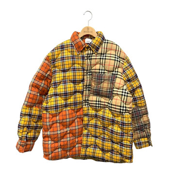 Burberry Men's Contrast Check Cotton Flannel Quilted Jacket, Size