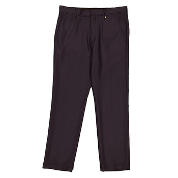 Burberry Men's Black Wide Leg Wool Twill Trousers, Brand