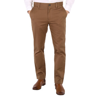 Burberry Dark Walnut Wool Twill Zip Detail Pleated Trousers, Brand 