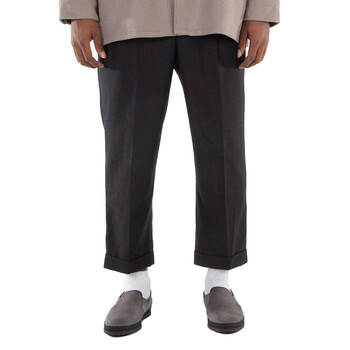 Burberry Men's Navy Melange Tailored Trousers, Brand Size 48 (US