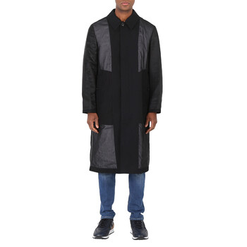 Men's Panelled Cotton Gabardine Car Coat In Black 4558208