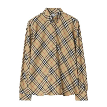 Burberry Ladies Vintage Check Stretch Cotton Oversized Shirt