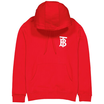 Burberry Men's TB Logo Print Cotton Jersey Hoodie In Red, Brand