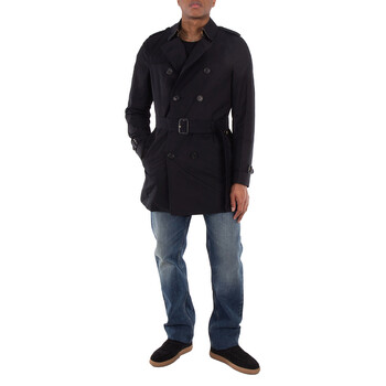 Burberry Men's The Chelsea Short Navy Trench Coat, Brand Size 54