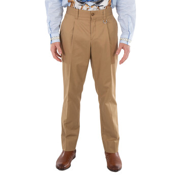 【ウッディ】BURBERRY バーバリー 130 Burberry Men's Toasted Walnut Dover Cotton Gabardine Trousers