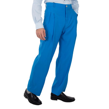 Men's Vivid Blue Wool Tailored Trousers