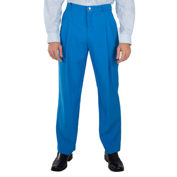 Men's Vivid Blue Wool Tailored Trousers
