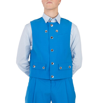 Men's Vivid Blue Wool Waistcoat