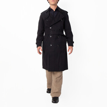 Burberry Double-Breasted Silk-Blend Trench Coat, Brand Size 50 (US