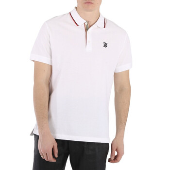 Burberry Men's Navy Short Sleeved Placket Pique Polo Shirt