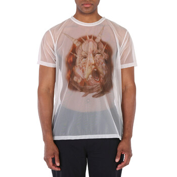 Burberry Men's Optic White Victorian Portrait Print Cotton