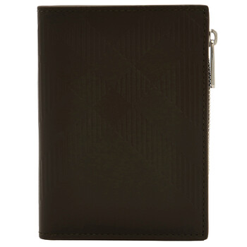 Military Embossed Check Zip Bifold Wallet