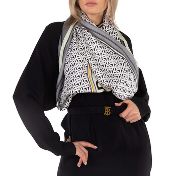 Burberry Monochrome Multicolor Silk Montage Square Scarf 8041762