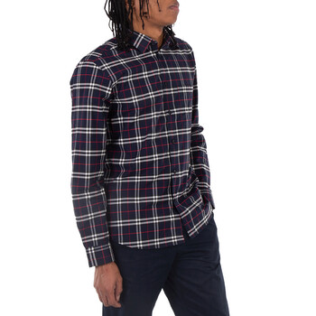 Burberry Navy Check Stretch Cotton Shirt, Size XX-Large (SF