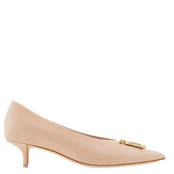 Burberry Nude Madelina 40 TB Monogram Pumps, Brand Size 37W ( US Size