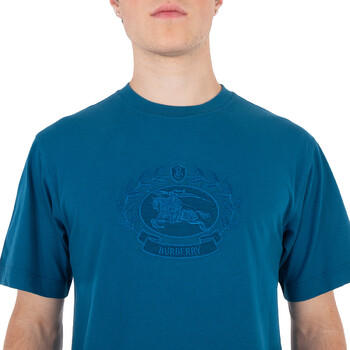 Oak Leaf Crest Embroidered Cotton Crewneck T-Shirt