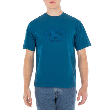 Oak Leaf Crest Embroidered Cotton Crewneck T-Shirt