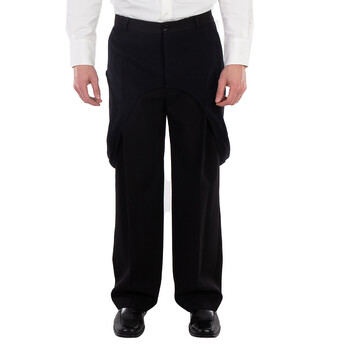Panel Detail Wool Tailored Trousers