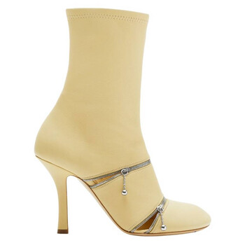 Burberry 85Mm Decorative-Zip Leather Sandals, Brand Size 39