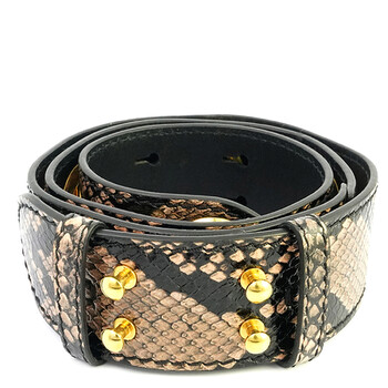 Pink Apricot Ladies Phyton Print Leather Handbag Belt Strap