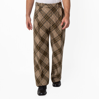 Burberry Check Wool Tailored Trousers, Brand Size 44 ( Waist Size