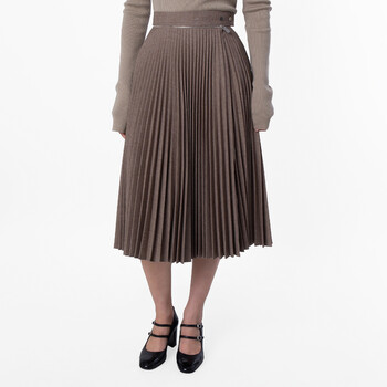 Burberry Check Pleated Midi Skirt, Brand Size 4 ( US Size 2