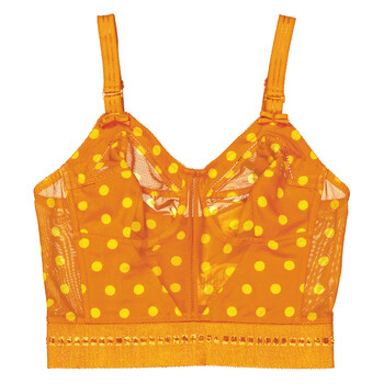 Polka Dot Print Mohair Wool Lingerie Corset