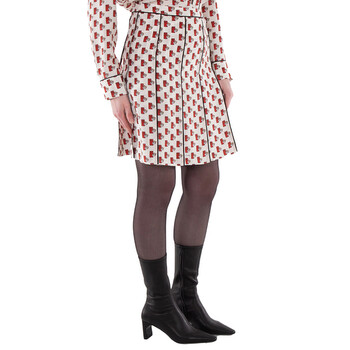 Postbox Pleated Silk Skirt