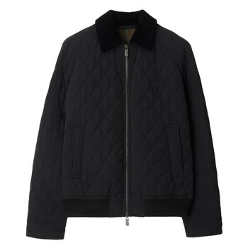 Burberry Logo-Embroidered Quilted Jacket, Size X-Small 8097950